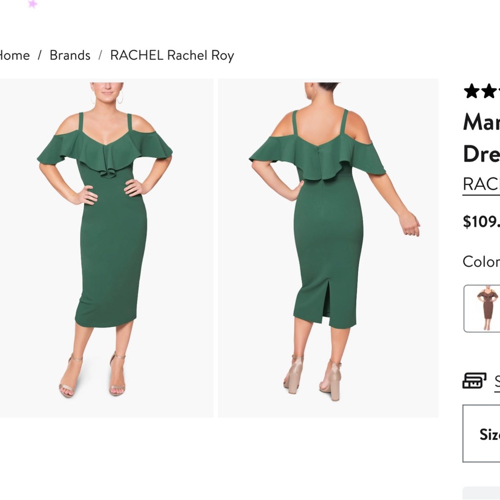 RACHEL Rachel Roy WHITE Cold Shoulder Midi Dress